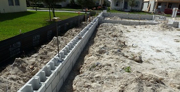 Footings excavation